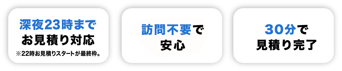 女性スタッフのみの対応プランあり・訪問不要で安心・深夜22時～23時まで見積り対応
